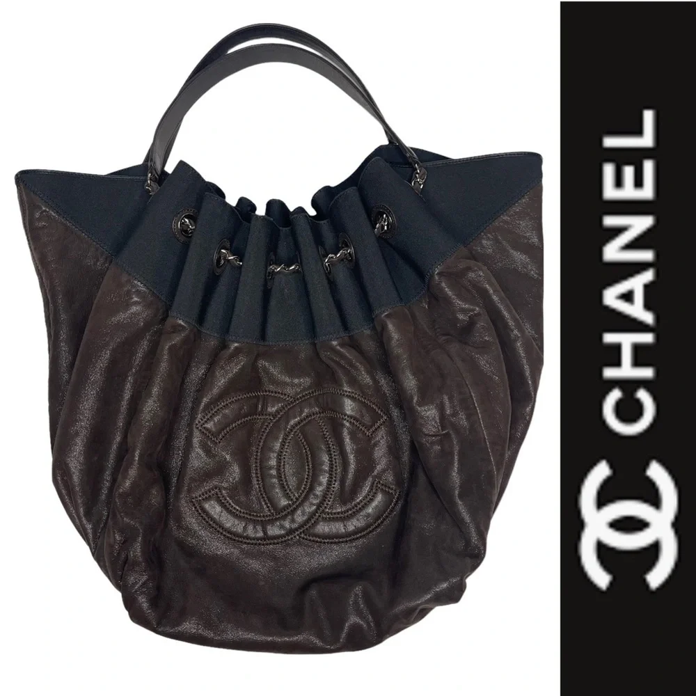 Stretch Spirit Large Cabas Hobo Bag brown lambskin leather